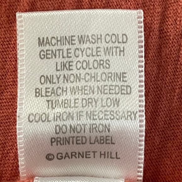 Garnet Hill Organic Cotton Coral Embroidered Knit Dress Size 4 Scoop Neck Spring - Picture 10 of 11